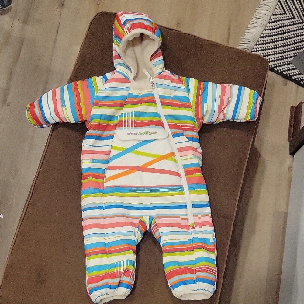 Obermeyer Striped Multi-Color Hooded Infant One-Piece